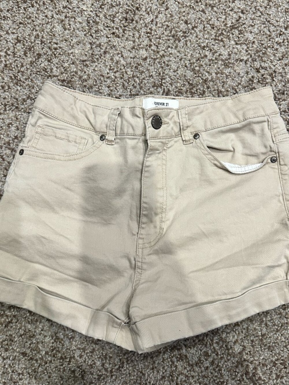 Forever 21 Khaki Cuffed Shorts Size 26